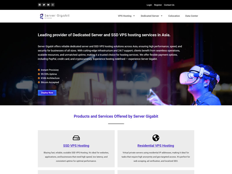 马来西亚VPS：ServerGigabit，月付$5.59起，不限流量， 1G内存/1核/20G SSD/100Mbps 共享带宽