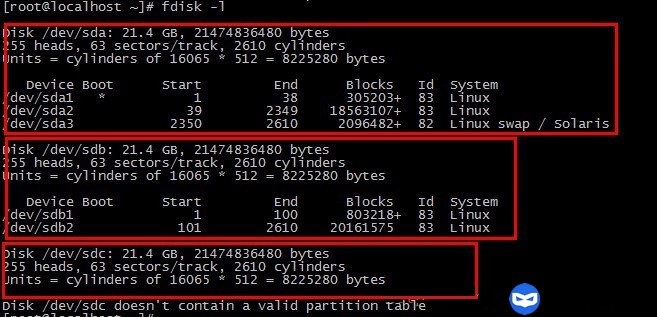 Disk /dev/sdc doesn't contain a valid partition table